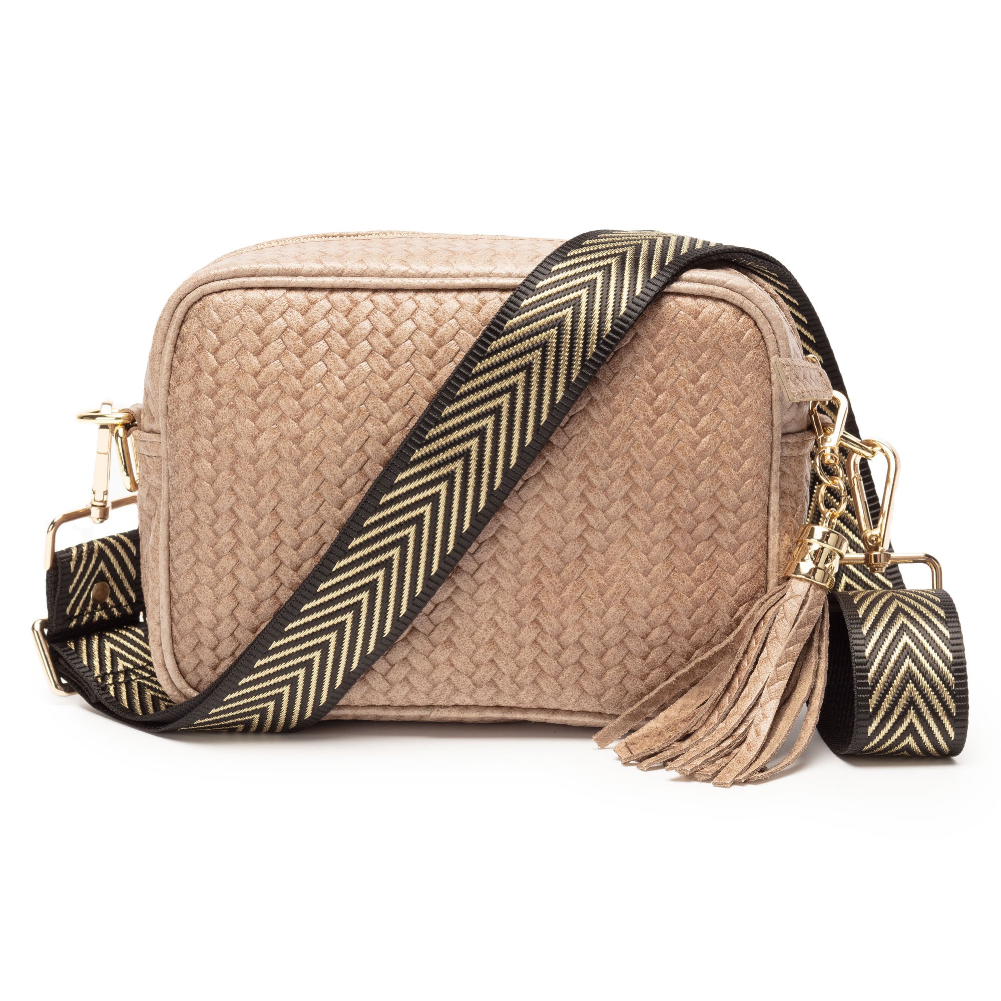 Brown Aztec Italian Webbing Crossbody Strap