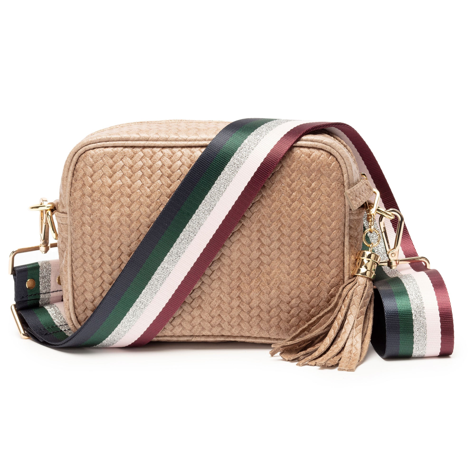 Elie Beaumont Cross Body Customisable Strap Handbag Colour: Olive/Green, Size: One Size
