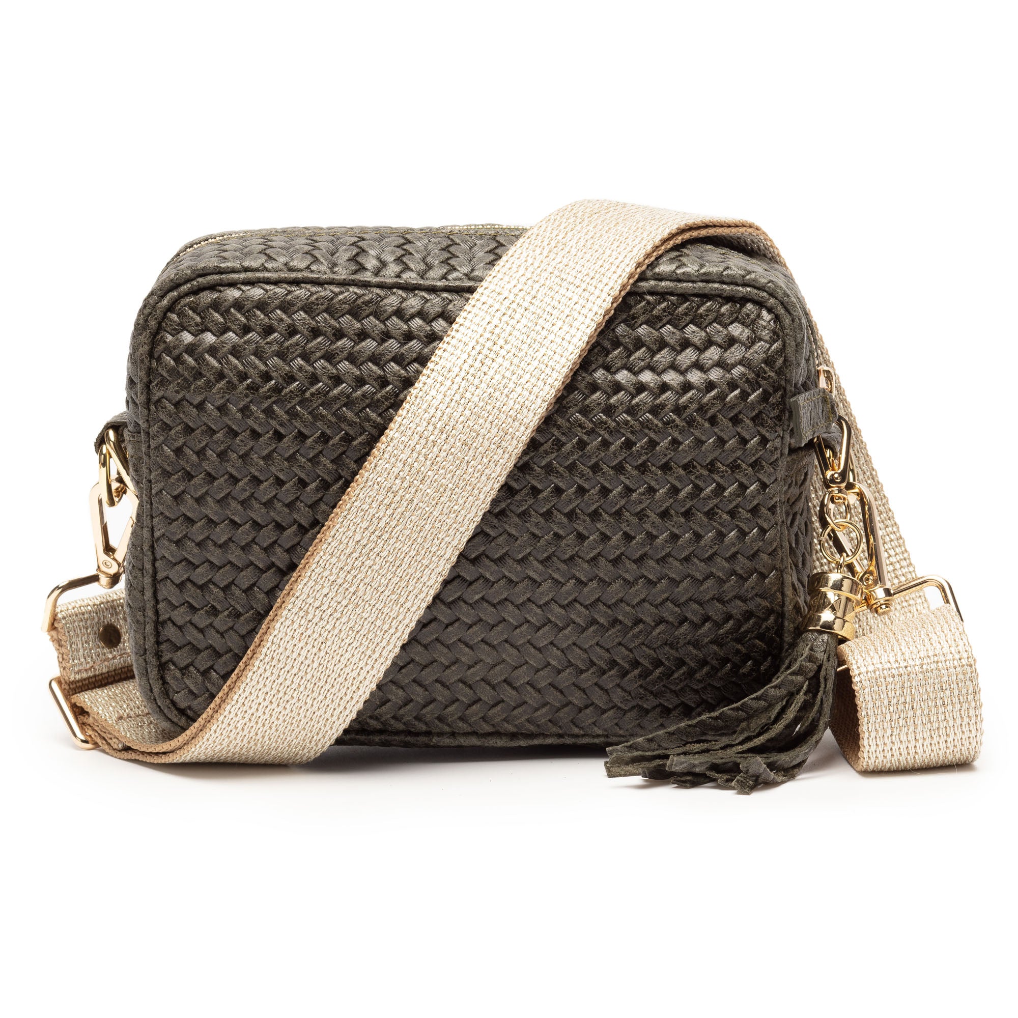 Brown Aztec Italian Webbing Crossbody Strap