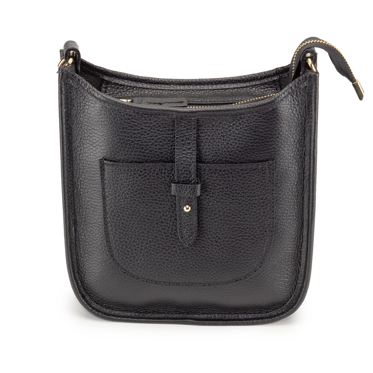 Image of a Black Leather Messenger bag for Women by Elie Beaumont