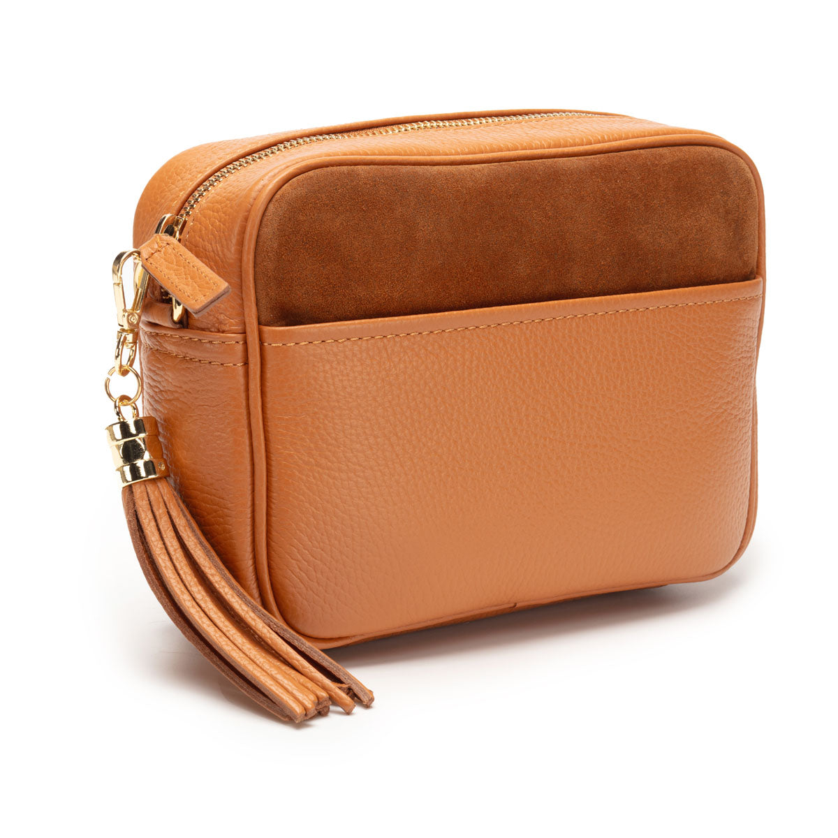 Image of a Camel Tan Suede Tassel Leather Bag for Women by Elie Beaumont