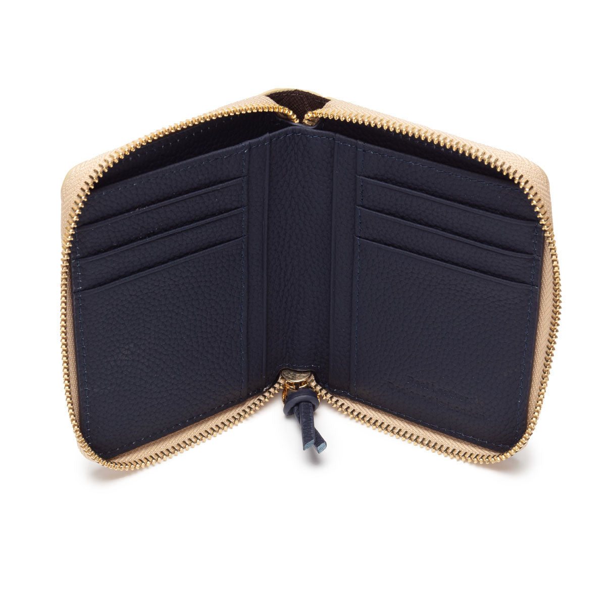 Zipper Purse/Wallet Gold - Navy Blue