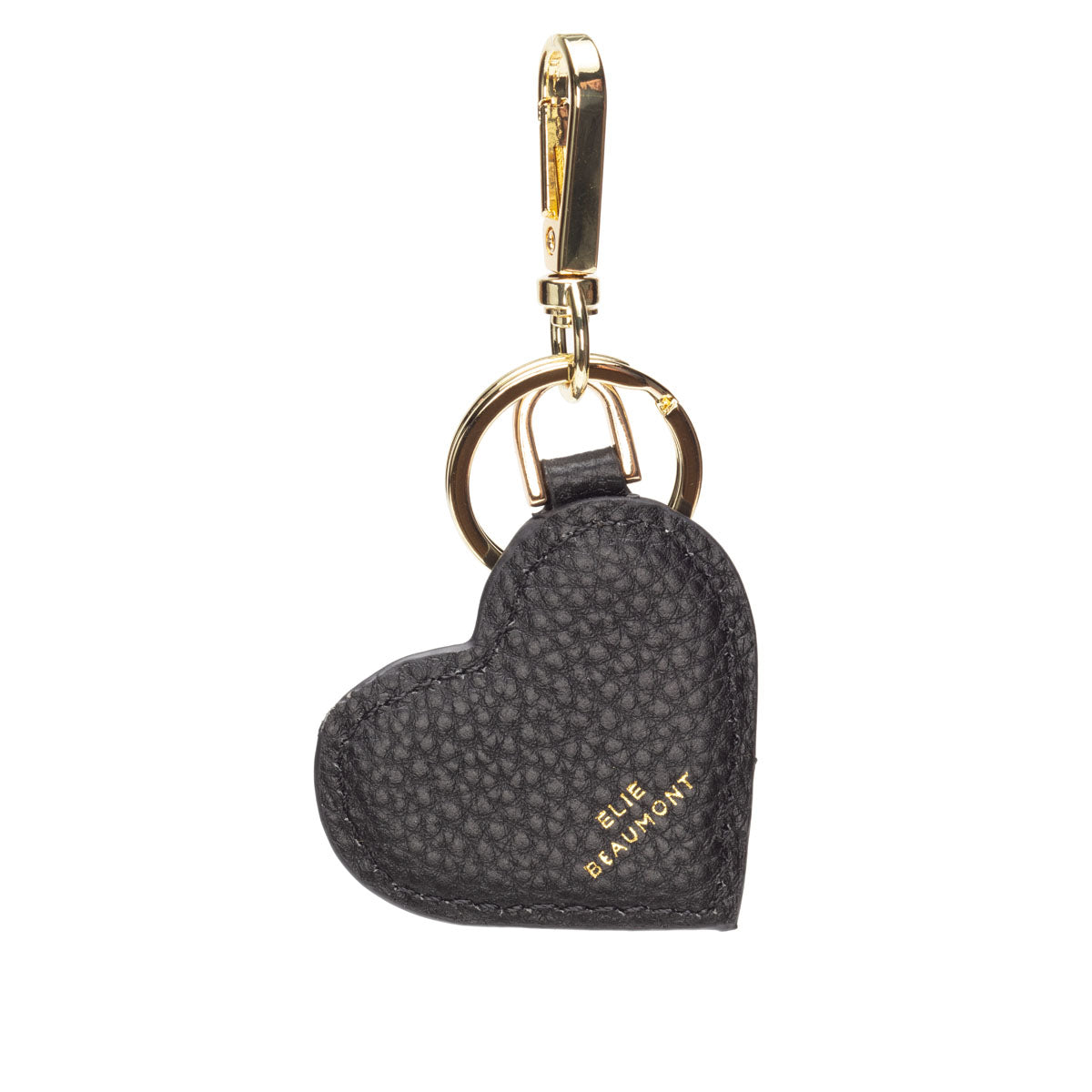 Leather Keyring - Heart Black