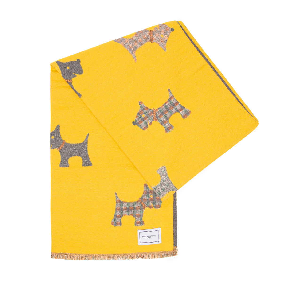 Winter Scarf - Mustard Dogs