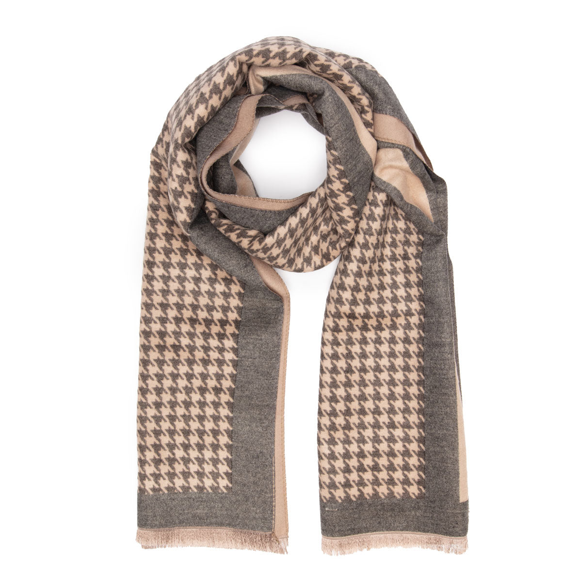 Winter Scarf - Black Dogtooth Check