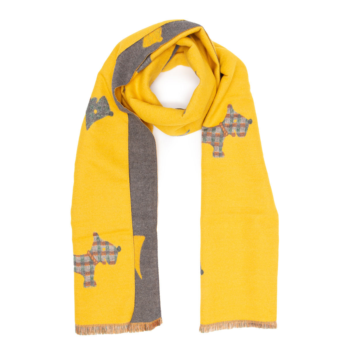 Winter Scarf - Mustard Dogs