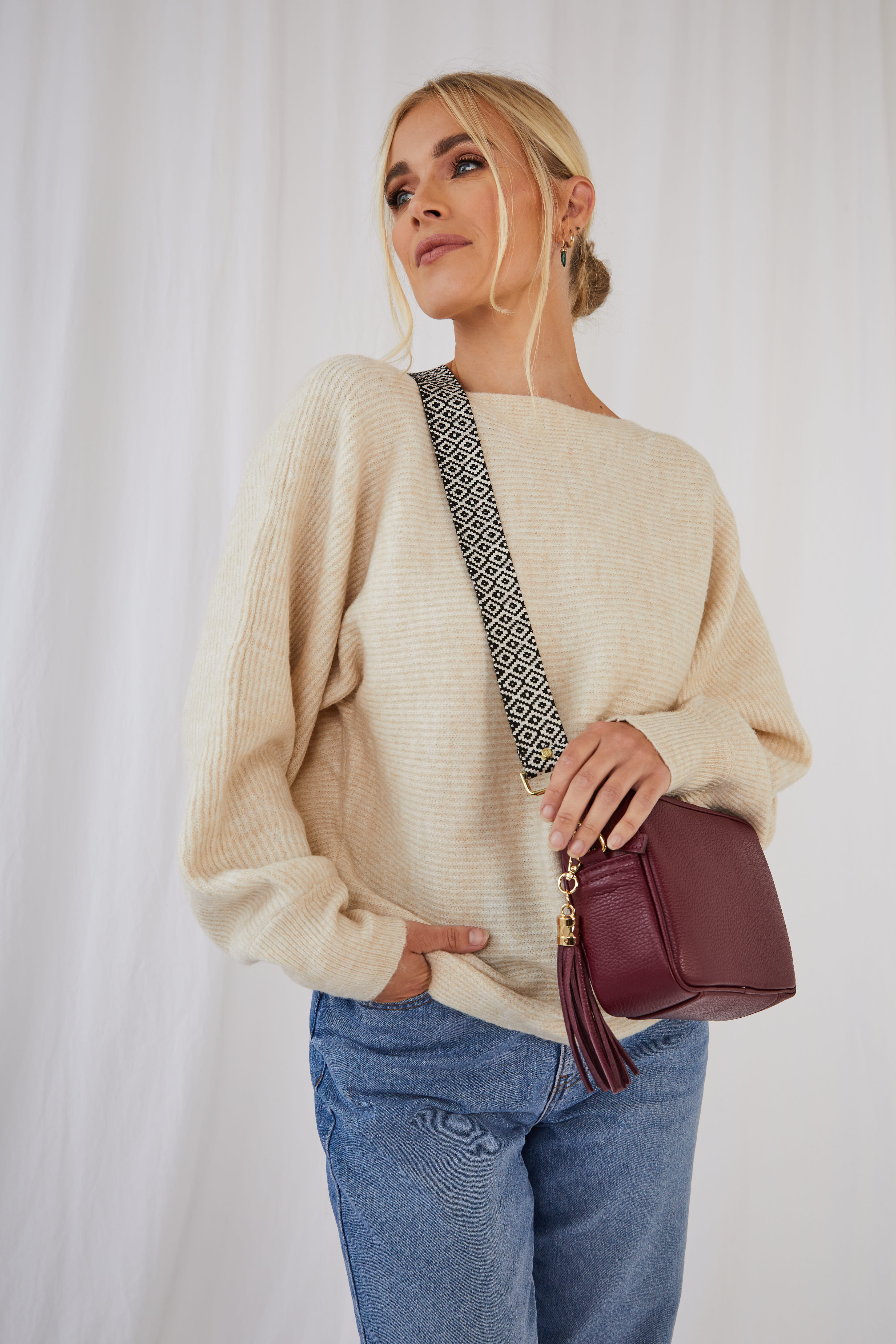 Crossbody Stone (Knitted Diamond strap) - Elie Beaumont London