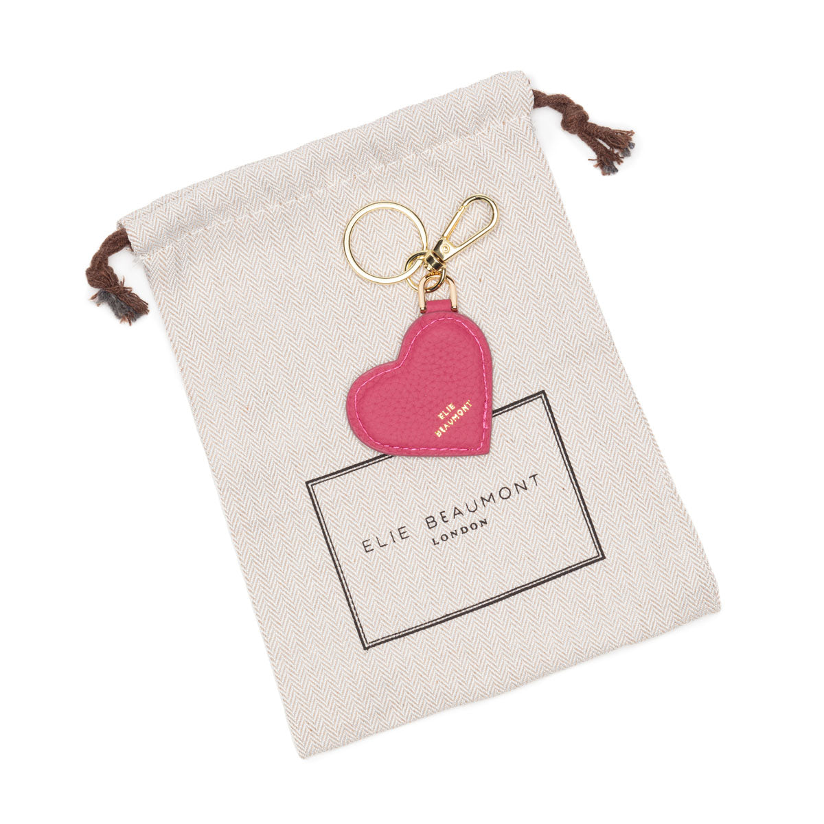 Leather Keyring - Heart Berry