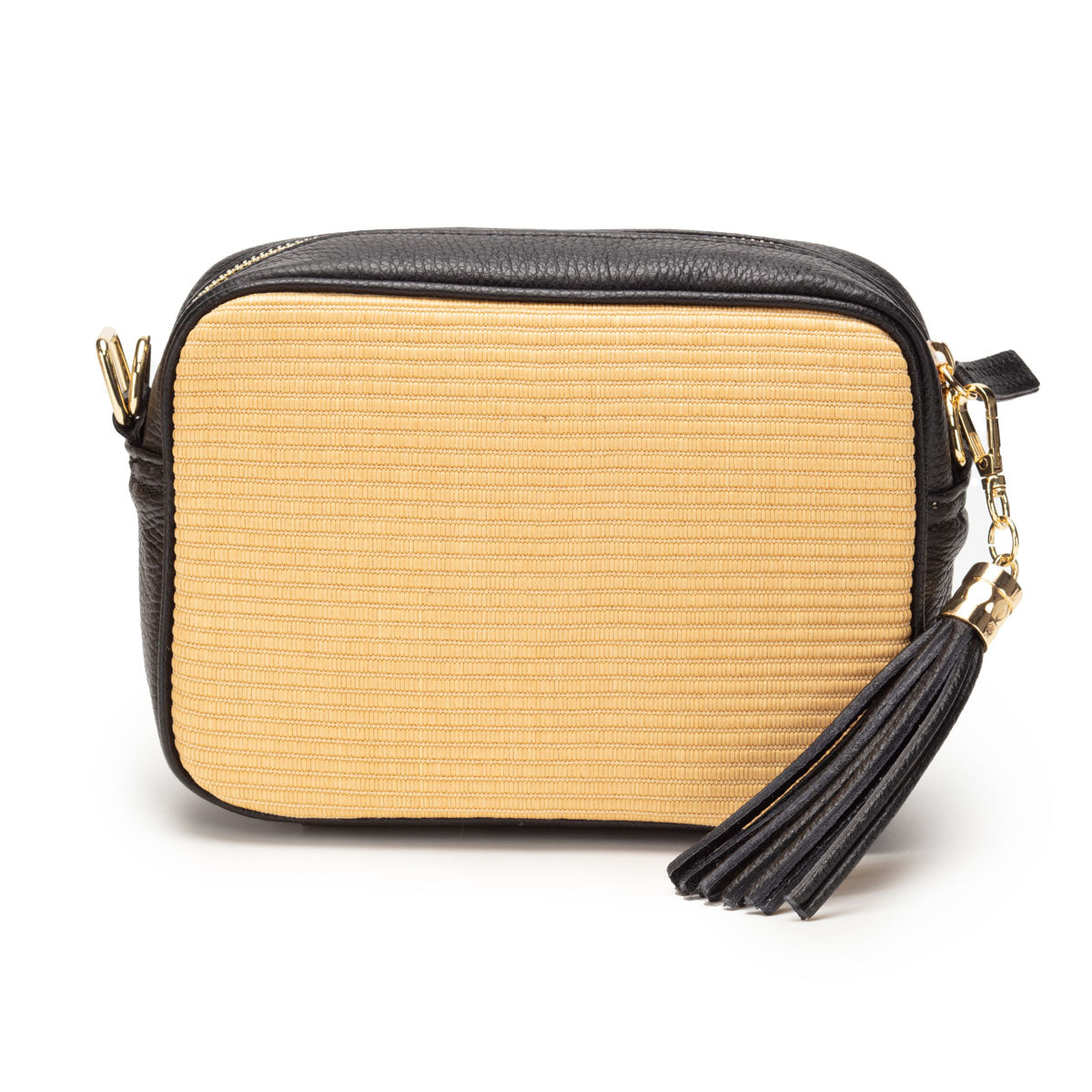 Reverse Image of a Black Raffia Tassel Leather Bag for Women by Elie Beaumont