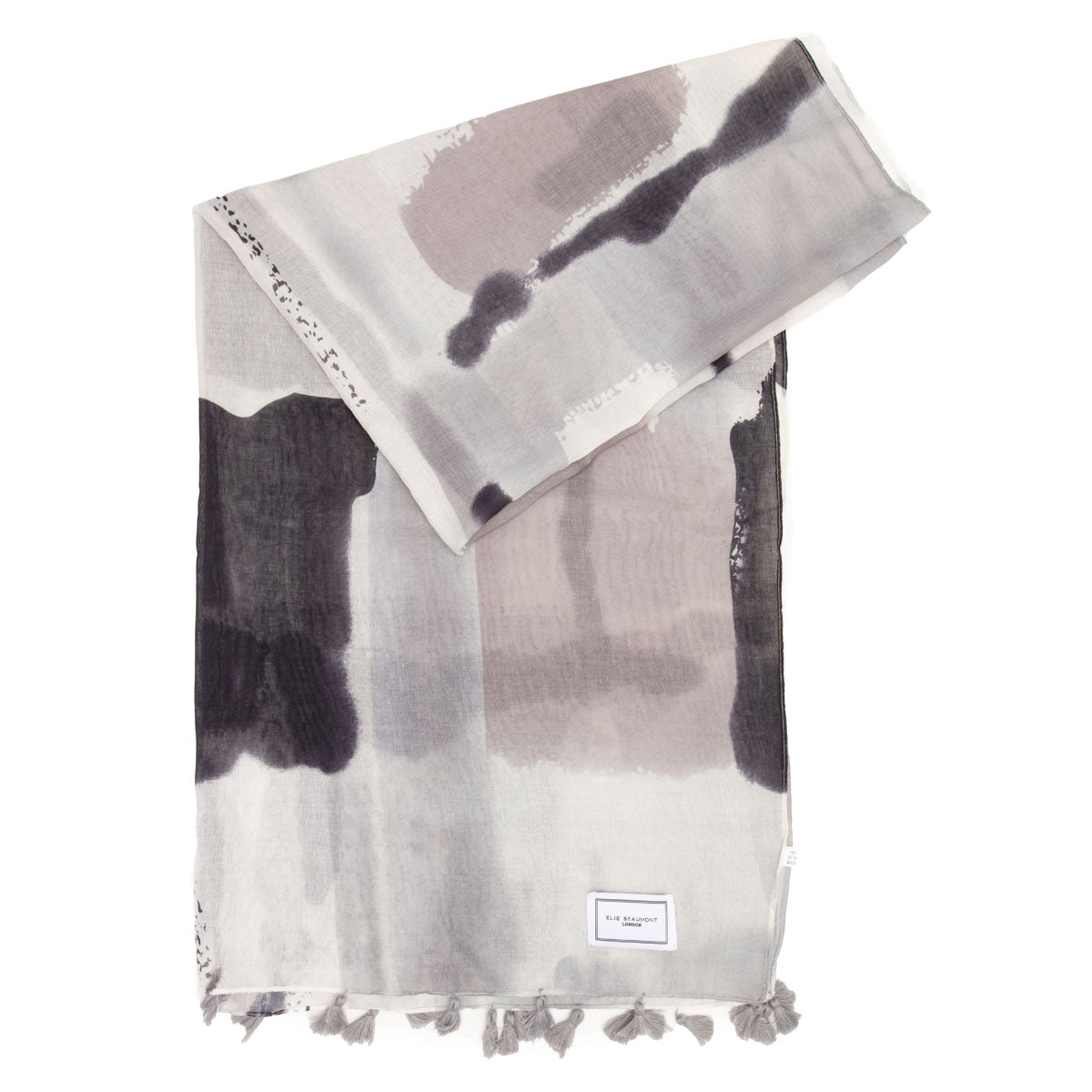 Flat Image of Sand Abstract Scarf by Elie Beaumont