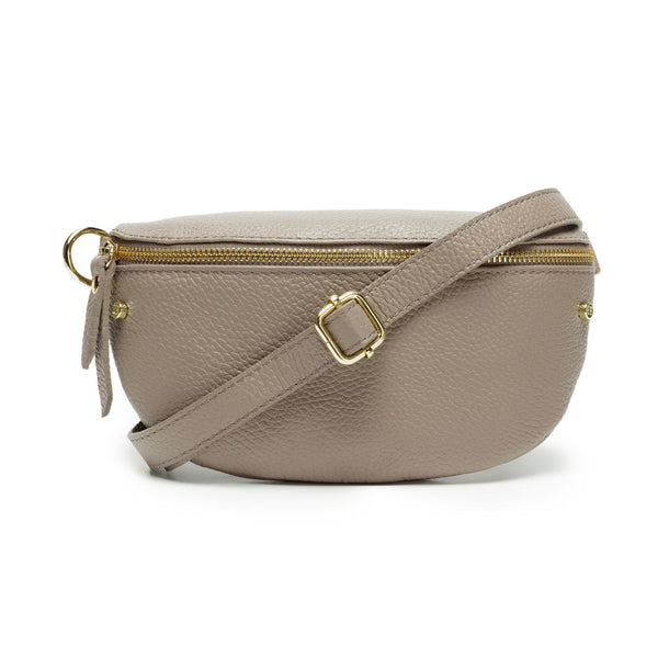 Sling Bag - Mink Grey with Python Stripe Strap - Elie Beaumont London