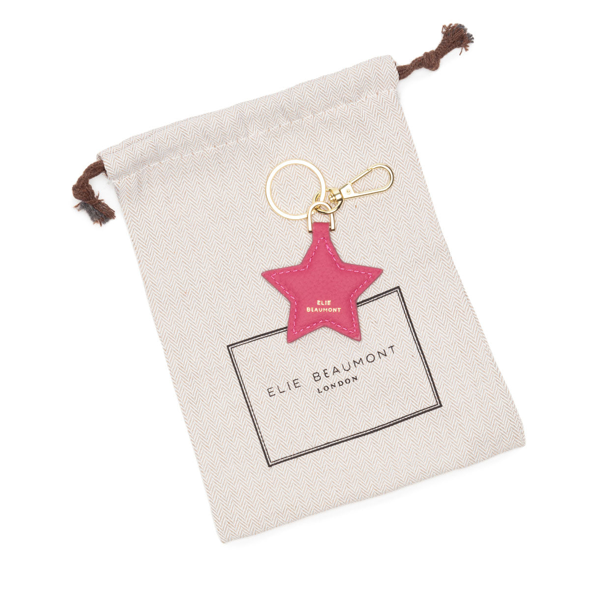 Leather Keyring - Star Berry