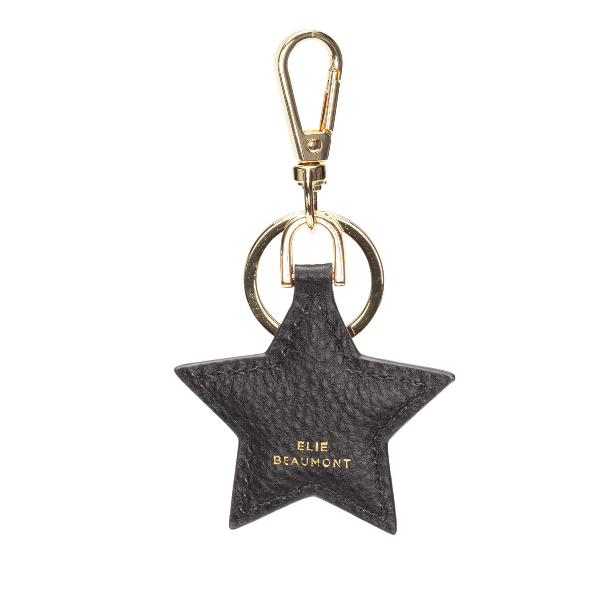 Leather Keyring - Star Black