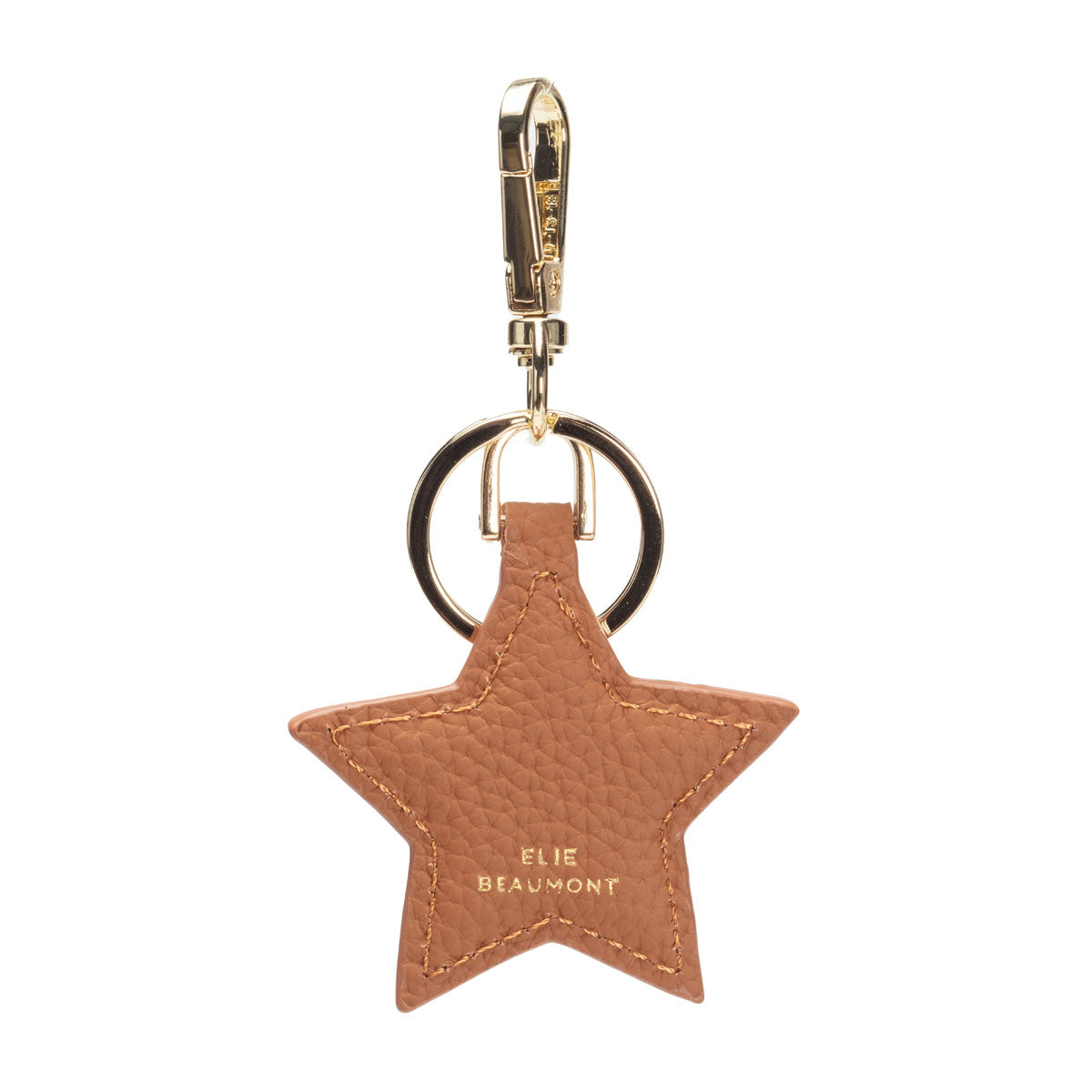 Leather Keyring - Star Tan