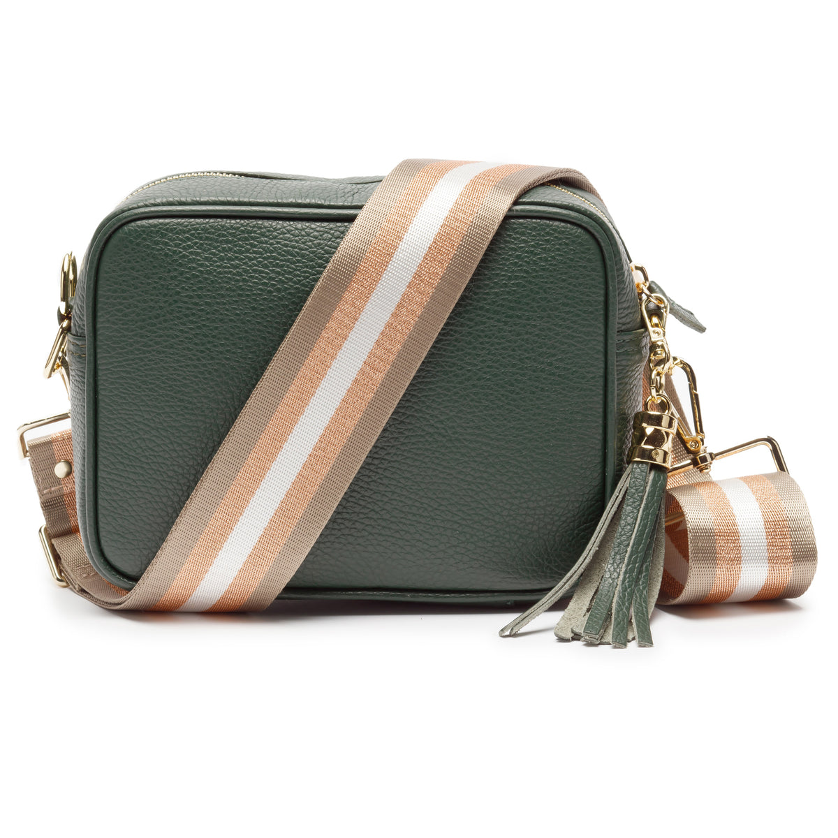 Elie Beaumont Cross Body Customisable Strap Handbag Colour: Olive/Green, Size: One Size