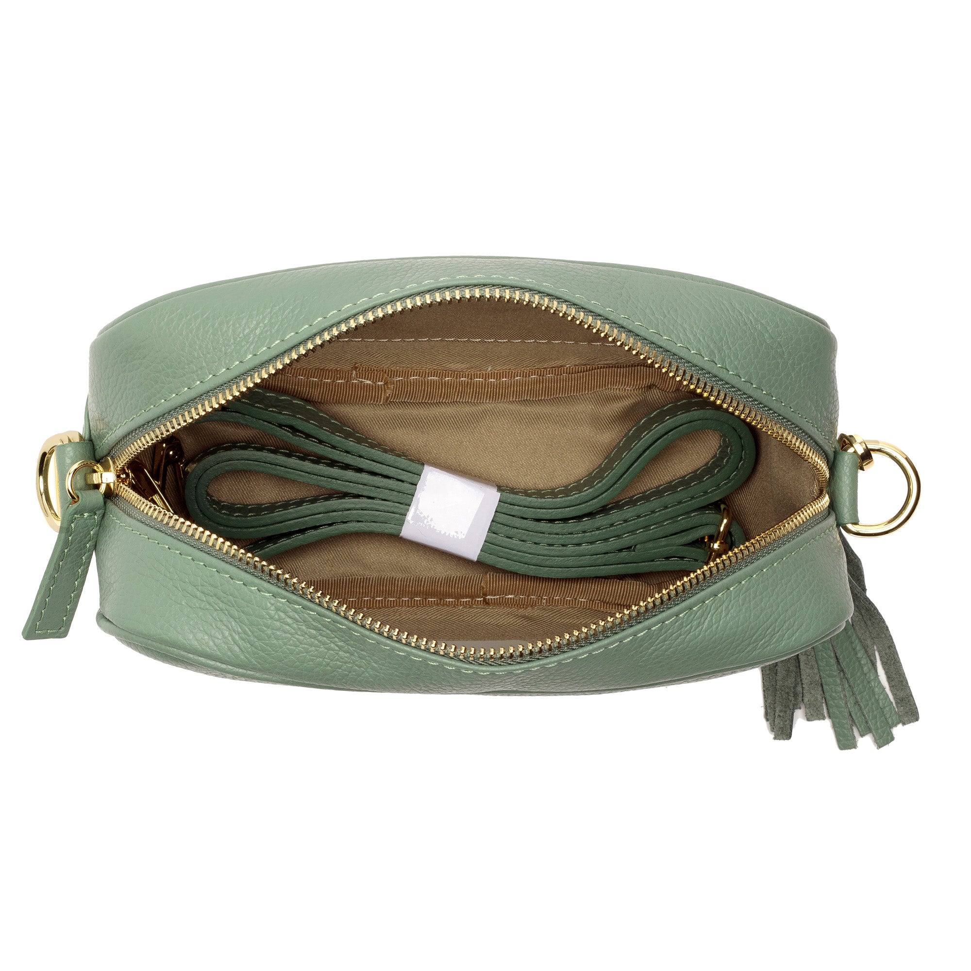 Leather Shoulder Strap / Mint Python