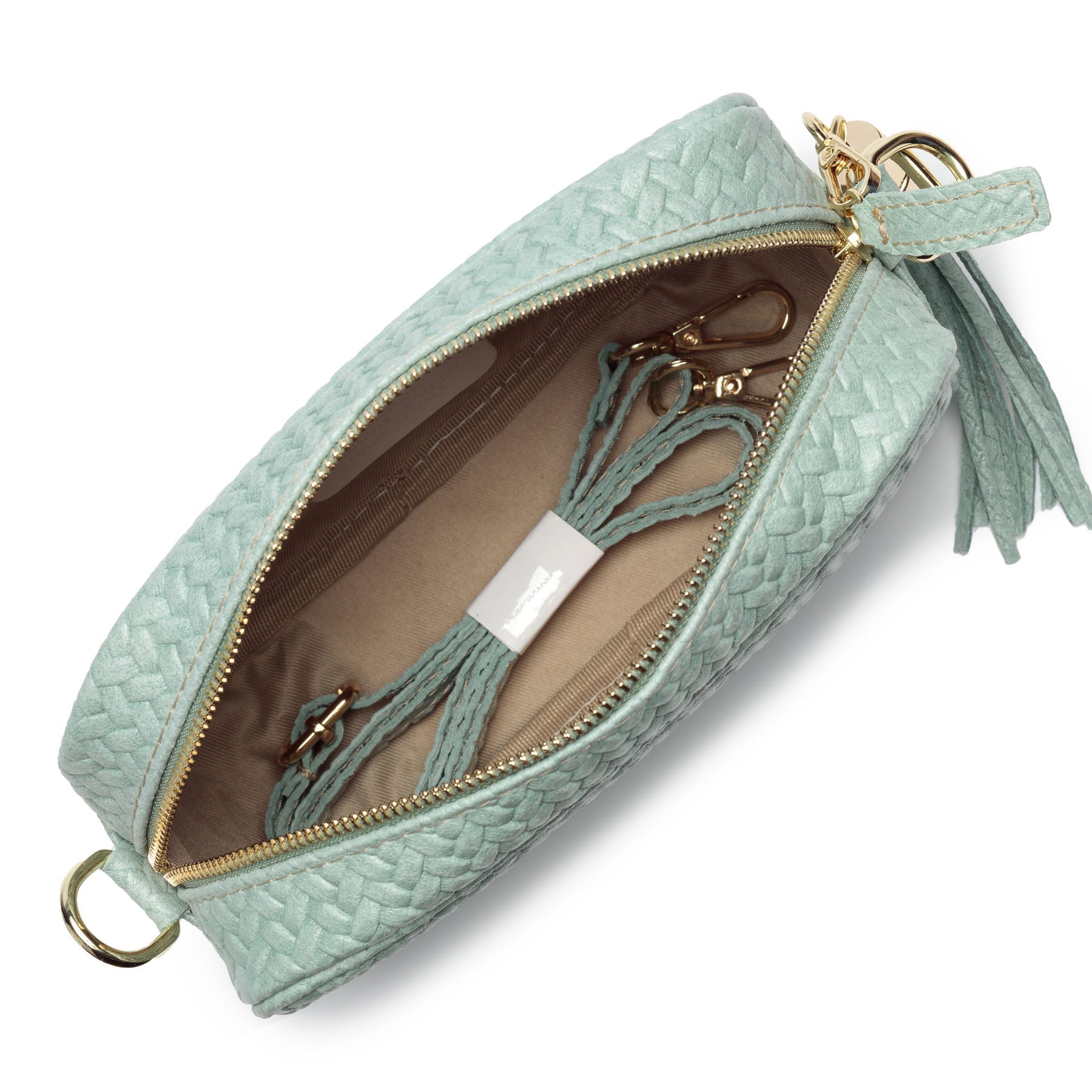 Woven Crossbody Aqua (Biscuit Strap)