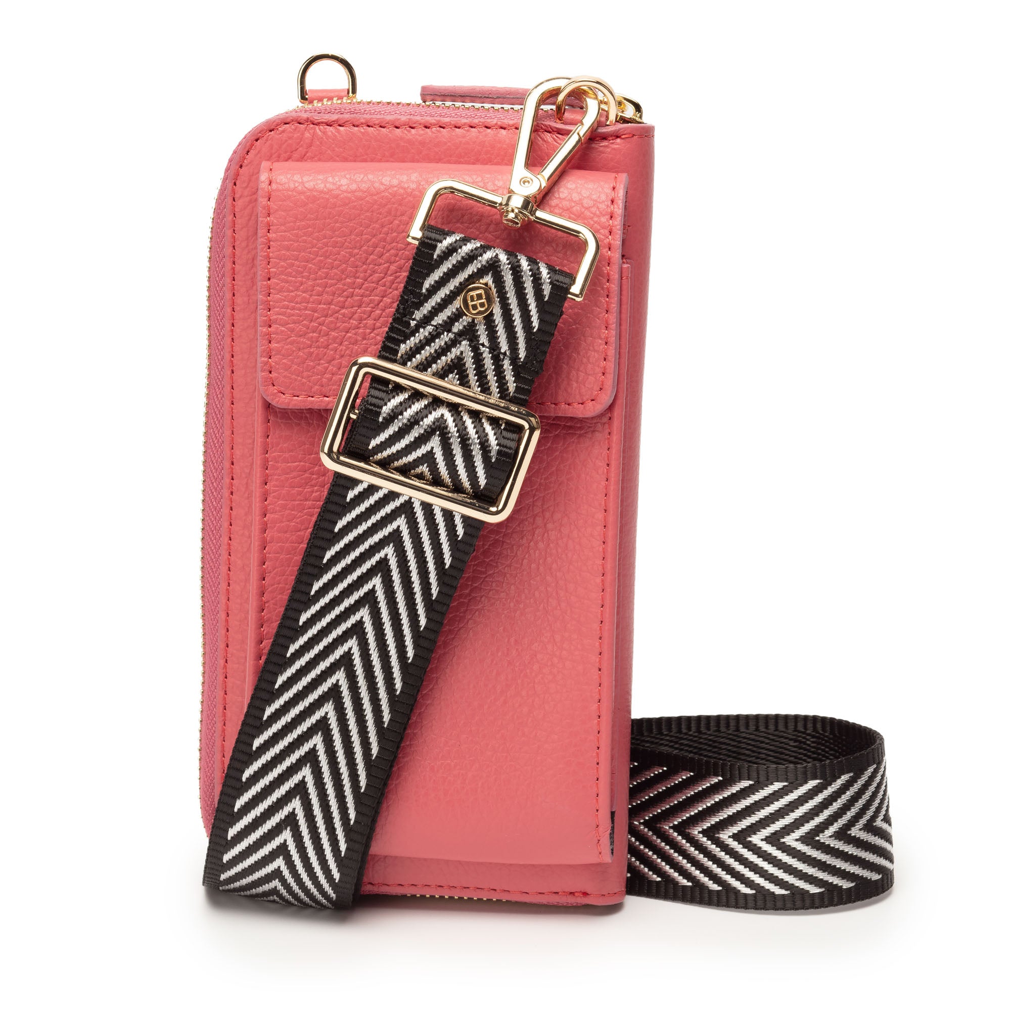 Phonebag Strawberry (Silver Chevron strap)