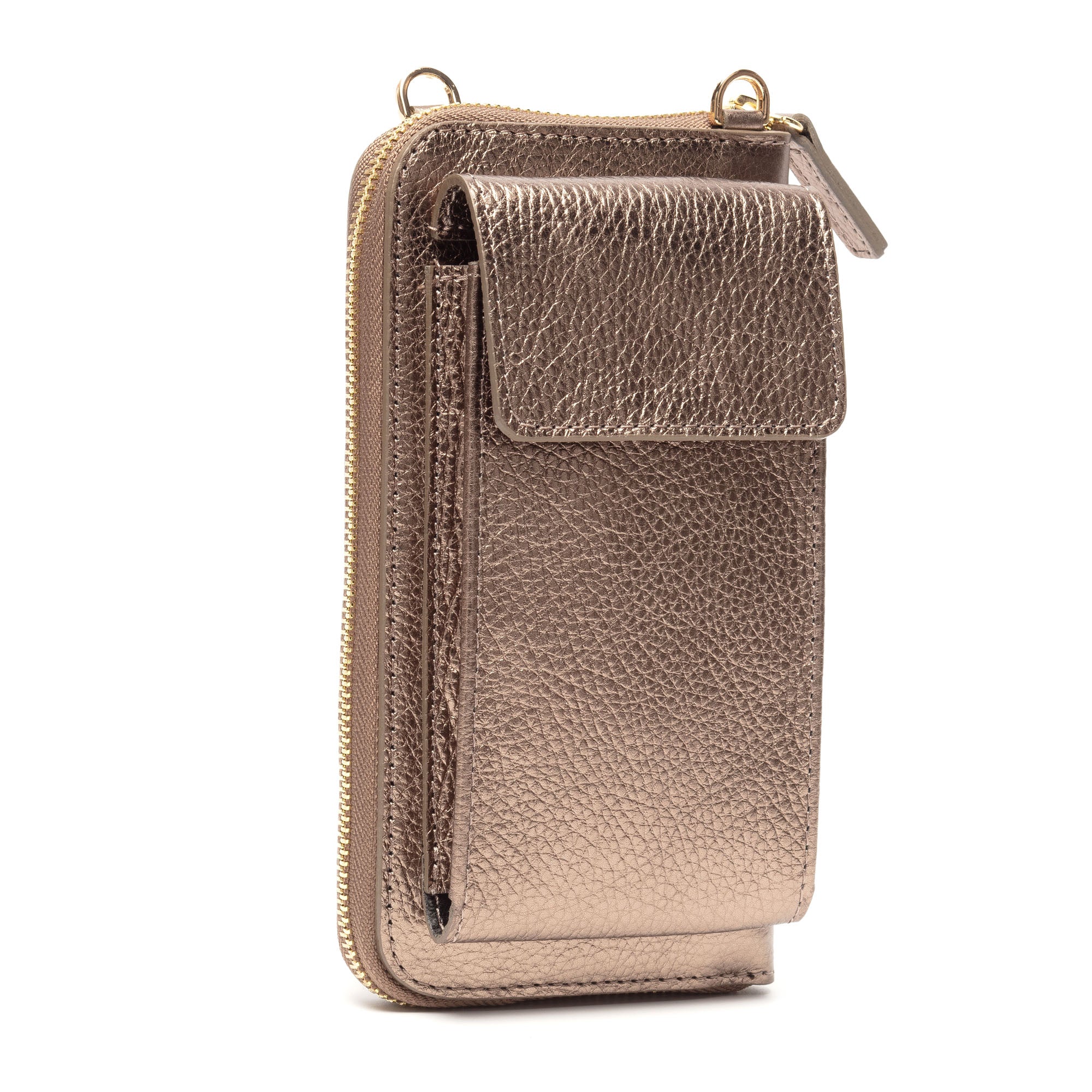 Elie Beaumont Phonebag Tan (Gold Chain Strap)