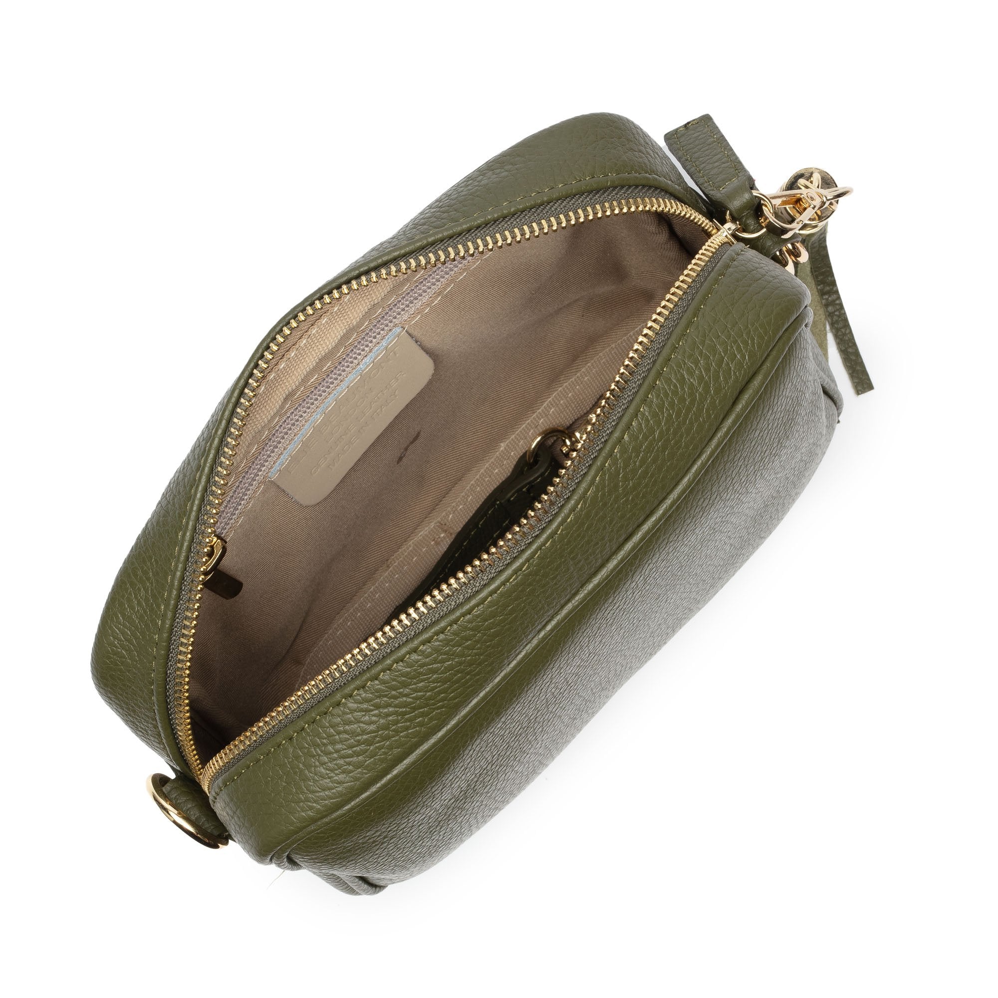 Elie Beaumont Cross Body Customisable Strap Handbag Colour: Olive/Green, Size: One Size